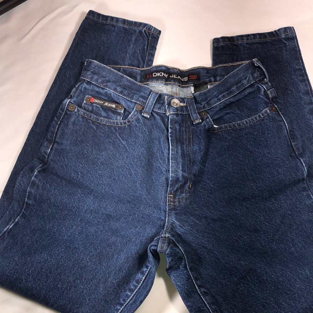 DKNY Women’s Blue Relaxed Jeans Classic Style High Waist 2P